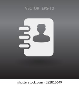 Flat icon of  contacts book
