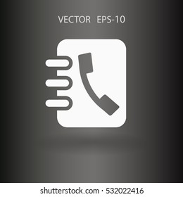 Flat icon of  contacts book. vector illustration