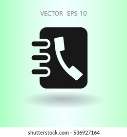 Flat icon of  contacts book. vector illustration