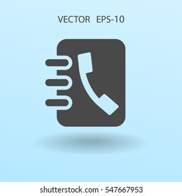Flat icon of  contacts book. vector illustration