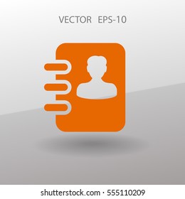 Flat icon of  contacts book. vector illustration