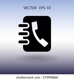 Icono plano del libro de contactos. ilustración vectorial