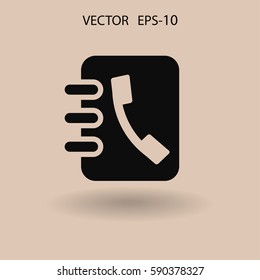 Flat icon of  contacts book. vector illustration