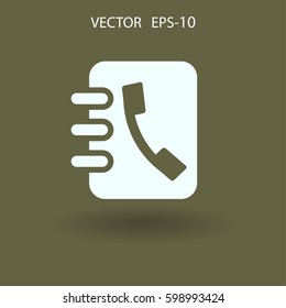 Flat icon of  contacts book. vector illustration