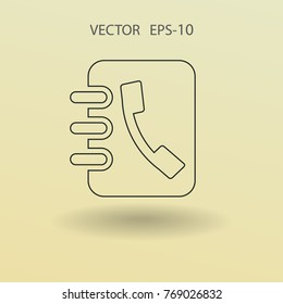 Flat icon of  contacts book. vector illustration