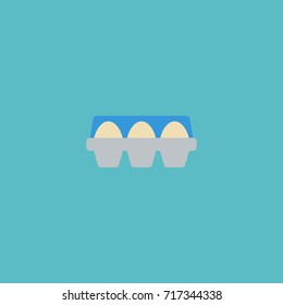 Flat Icon Container Element. Vector Illustration Of Flat Icon Tray Of Eggs Isolated On Clean Background. Can Be Used As Egg, Tray And Container Symbols.