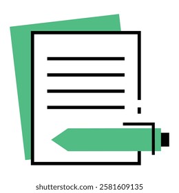 Flat icon for Content Writing in Design And Development. Perfect for creative projects, modern sites, and digital innovation that boosts brand impact.