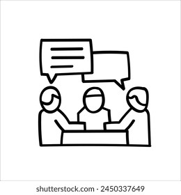 Flat icon of conversation, meeting vector