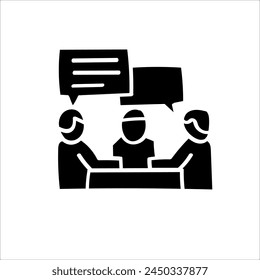 Flat icon of conversation, meeting vector