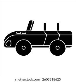 Flat Icon Convertible Car Modern, Stylish and Editable Vector Illustration For Transportation and Vehicle Design