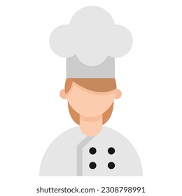 flat icon of cook in professional restaurant