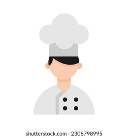 flat icon of cook in professional restaurant