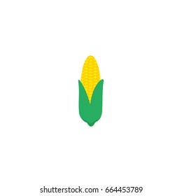 Flat Icon Corn Element. Vector Illustration Of Flat Icon Maize Isolated On Clean Background. Can Be Used As Cereal, Corn And Maize Symbols.