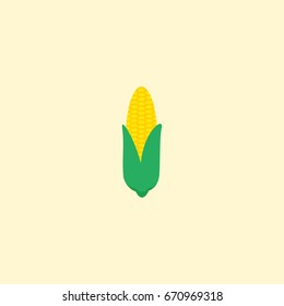 Flat Icon Corn Element. Vector Illustration Of Flat Icon Maize Isolated On Clean Background. Can Be Used As Cereal, Corn And Maize Symbols.