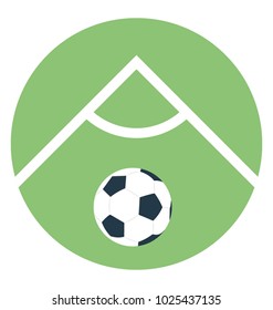Flat icon corner football hit, football field 