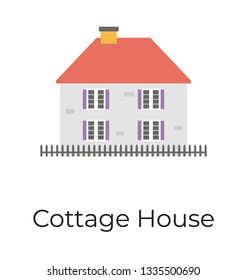 Flat icon of cottage house 