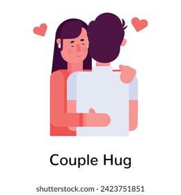 Here’s a flat icon of couple hug 