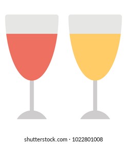 Flat icon of a couple of party drinks 