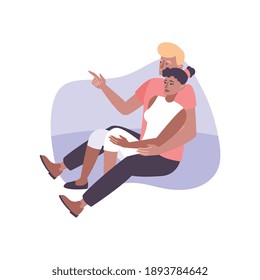 Icono plano con ilustración vectorial de pareja relajante