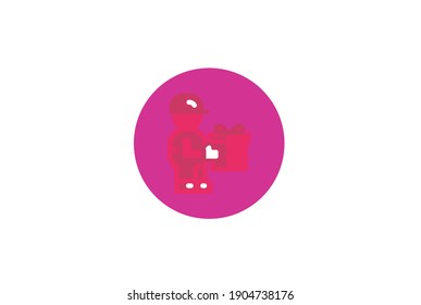 flat icon courier design app