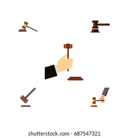 Flat Icon Court Set Of Law, Court, Tribunal And Other Vector Objects. Also Includes Crime, Law, Court Elements.