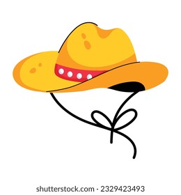 A flat icon of cowboy cap 