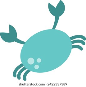 flat icon crab cute animal faceless