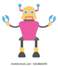 
Flat icon crabster robot, robotic crab
