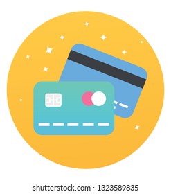 Flat icon of credit card 