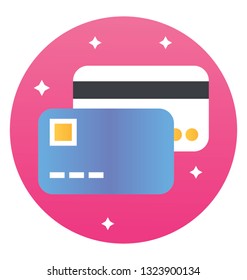 Flat icon of credit card 