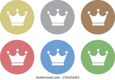 A flat icon of crowns.