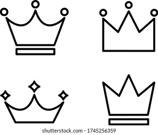 A flat icon of crowns.