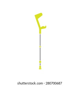 Flat Icon of Crutch Isolated on White Background. Vector Illustration