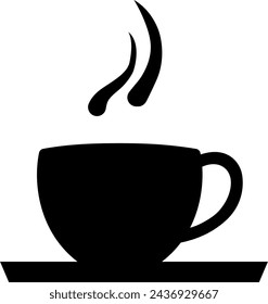 Flat icon of a cup of coffee as a cafe or restaurant symbol