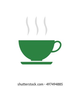 Flat icon cup of coffee. Time for break. Vector illustration.