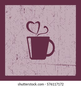 Flat icon. A cup with a hot drink. Tea or coffee.