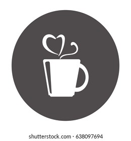 Flat icon. A cup with a hot drink. Tea or coffee.