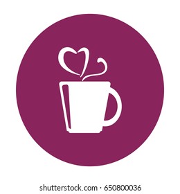 Flat icon. A cup with a hot drink. Tea or coffee.