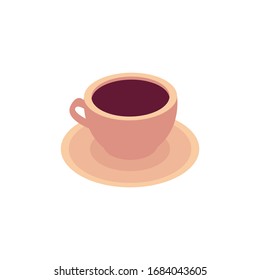 Flat Icon Cup of tea. Isolated on white background . Modern vector illustration for web and mobile