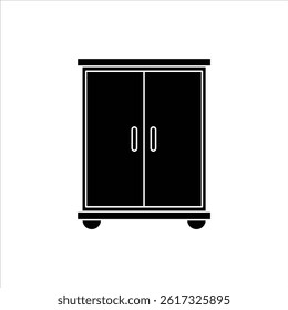 Flat Icon Cupboard Stylized and Editable Vector Illustration for Interior and Furniture Design Themes.