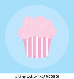 Flat icon of cupcake. Flat design.