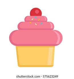 Flat icon cupcake vector illustration