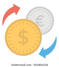 
Flat icon of currency being exchanged 

