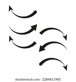 Flat icon with curved arrows. Vector illustration.