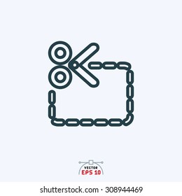 Flat icon of cut sign.