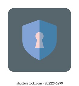 Ciberseguridad de icono plana aislada en fondo blanco. Ilustración vectorial.