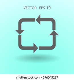 Flat icon of cyclic
