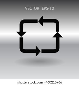 Flat icon of cyclic