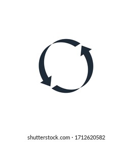 Flat icon of cyclic rotation, recycling recurrence, renewal.