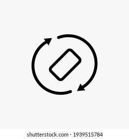 Flat icon of cyclic rotation, recycling recurrence, renewal.